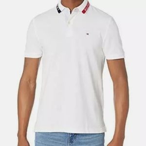 Tommy Hilfiger Polo Shirt White Red Blue Small